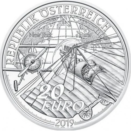 Австрия 20 евро 2019 «Голубь Этриха» и Junkers 52 — серия «Навстречу небу», серебро Proof