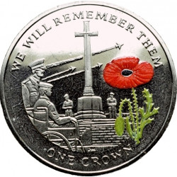 Фолклендские острова 1 крона 2014 «We will remember them» Крест жертвы, медь-никель, UNC